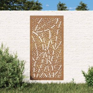 VidaXL Patio Wall Decoration 41.3 in.x21.7 in. Corten Steel Leaf Design - 1 of 4