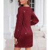 Women's Long Sleeve V-Neck Sequin Party Dress - Knee-Length Evening Gown (S-2XL) - 4 of 4