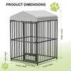 Outdoor Dog Kennel, 4x4x6 Ft /8 x 4 x 6 FT Metal Dog Kennel with Roof, Safety Lock & Rotating Feeder, Suitable for Dogs, Cats, Chickens, Rabbits - 2 of 4
