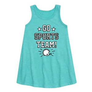 Girls' - Instant Message - Go Sports Team Graphic Sleeveless Aline Dress - 1 of 4