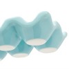 Farmlyn Creek 2 Pack Ceramic Half Dozen Egg Tray Holder for Countertop, Refrigerator, Porcelain Egg Carton Holds 6 Chicken Eggs for Easter, Teal - 4 of 4