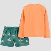 Carter's Just One You&#174 Toddler Boys' Long Sleeve Gator Rash Guard Swimwear Sets - Orange - 2 of 4