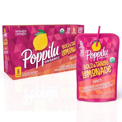 Poppilu Peach Lemonade Drink - 8pk/6 fl oz Pouches