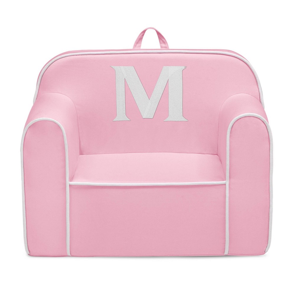 Delta Children Personalized Monogram Cozee Foam Kids' Chair - Customize with Letter M - 18 Months and Up - Pink & White -  88964233