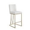Set of 2 26" bar stools with backrest, gold brushed frame, modern velvet fabric Suitable for kitchen, bar. - 4 of 4