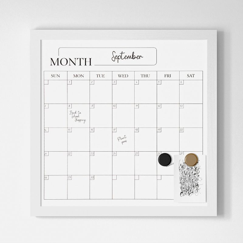 Martha Stewart Magnetic Monthly Calendar Dry Erase Board with White Woodgrain Frame White, 4 of 13