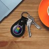 Peeps Rainbow Striped Bunny Peep Black Leather Keychain - 3 of 3