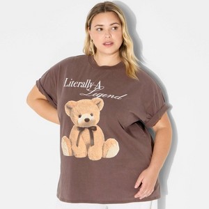 Women's Loose Fit Short Sleeve Crewneck Oversized Graphic T-Shirt - Wild Fable™ - 1 of 3