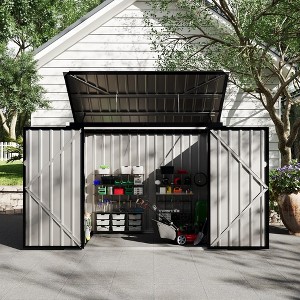 3x6 FT Metal Outdoor Storage Shed for 2 Trash Cans, Garbage Bin Storage with Chain Lid, Garden & Backyard Utility Shelter for Patio, Lawn - 1 of 4