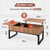 Coffee Table Lift Top Wood Center Table for Living Room with Storage, Lifting Top, Sliding Cover and 2 Hidden Compartments, 40.9", Walnut Oak - 3 of 4