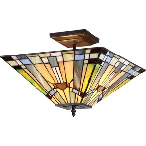 Chloe Lighting Kinsey 2 Light Mission Semi-Flush Ceiling Fixture 14" Shade - 1 of 3