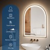 Arched LED Bathroom Mirror with Light, 3 Colors Dimmable Vanity Mirror, Anti-Fog, Tempered Glass, for Bedroom, Entryway, Bathroom,Gold - 4 of 4