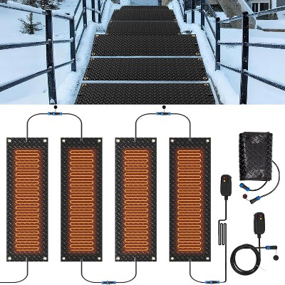 DoCred Snow Melting Mats,Non Slip PVC/Rubber Winter Heated Mat with Power Cord, 3IN/H Speed Snow for Outdoor Sidewalks, Stair Step, Decks Snow Removal