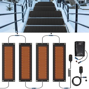 DoCred Snow Melting Mats,Non Slip PVC/Rubber Winter Heated Mat with Power Cord, 3IN/H Speed Snow for Outdoor Sidewalks, Stair Step, Decks Snow Removal - 1 of 4