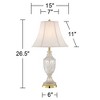 Regency Hill Traditional Table Lamp 26.5" High Cut Glass Urn Brass White Cream Bell Shade for Living Room Family Bedroom Bedside Nightstand - 4 of 4