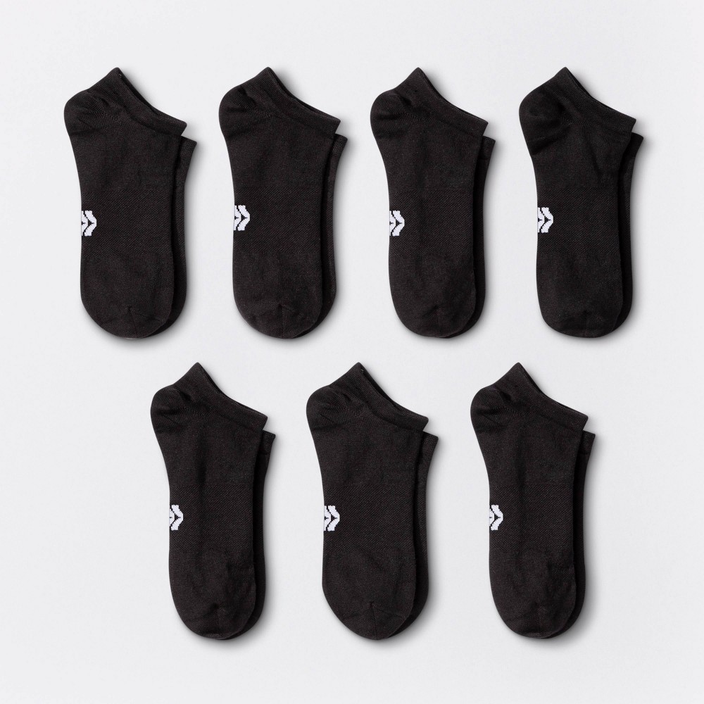 Women's Extended Size Lightweight Active Mesh 6+1 Bonus Pack No Show Athletic Socks - All in Motion™ Black 8-12