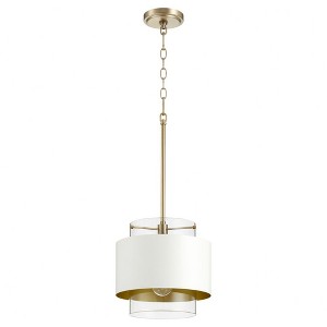 Quorum Lighting 1 - Light Pendant in  Aged Brass/Studio White - 1 of 1