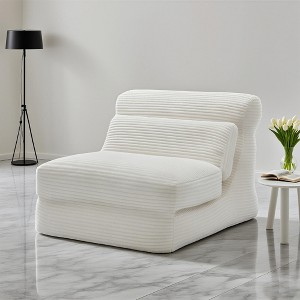 Okak Modern Convertible Single Sofa Floor Lounge Chair with Back,Upholstered Sleeper Accent Chair for Living Room,Relaxation Areas - 1 of 4