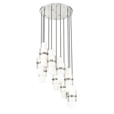 Cayden 24" Brushed Nickel Chandelier with Etched Opal Glass