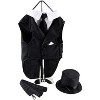 Midlee Dog Tuxedo Wedding Suit- Black Top Hat & Leash - 3 of 4