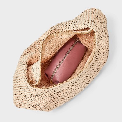 Universal Thread Straw Crescent XL Tote Handbag - Universal Thread™ Natural — фото 4
