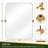 24 in. W x 36 in. H Rectangular Metal Framed Pivoted Bathroom Wall Vanity Mirror in Gold - 4 of 4