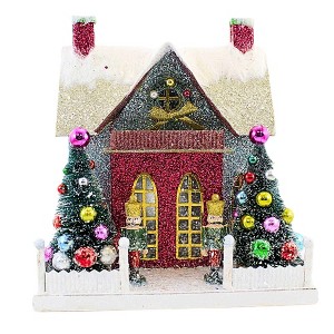 Cody Foster 10.5 Inch Merry & Bright Glitter Chalet Putz House Nutcracker Christmas Village Buildings - 1 of 4