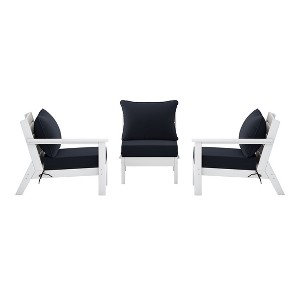 WestinTrends Avalon Outdoor Patio HDPE Loveseat Sofa with Patio Cushions - 1 of 4