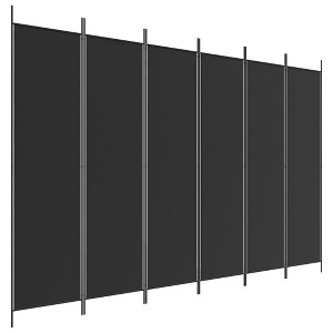 vidaXL Modern Room Divider with 6 Panels, 118.1"x78.7", Easy Assembly, Polyester Fabric and Iron Material, Foldable, Multi-Purpose - Black - 1 of 4