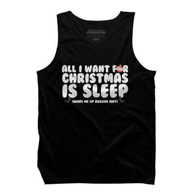 Men's Design By Humans All I Want For Christmas Is Sleep By Thingsandthings Tank Top