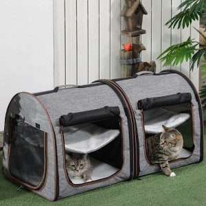 Whisen 39" Portable Soft-Sided Pet Carriers & Pet Cat Carrier with Divider, Two Compartments, Soft Cushions - 1 of 4