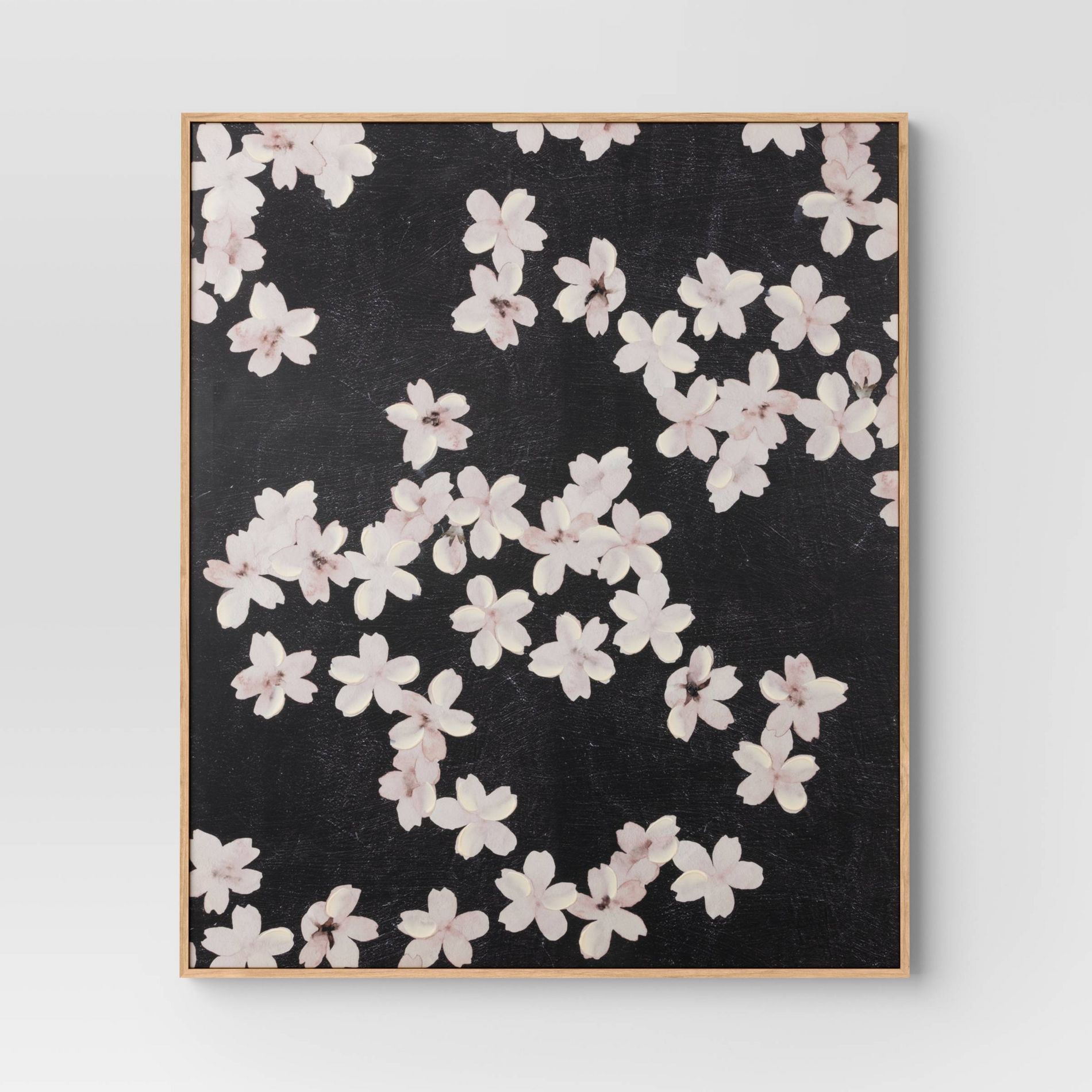 30" x 36" Ditsy Floral Framed Canvas Natural - Threshold™: Botanical Wall Art, Polystyrene Frame