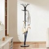 Freestanding Coat Rack Stable Marble Base with Umbrella Holder & 14 Hooks - 2 of 4