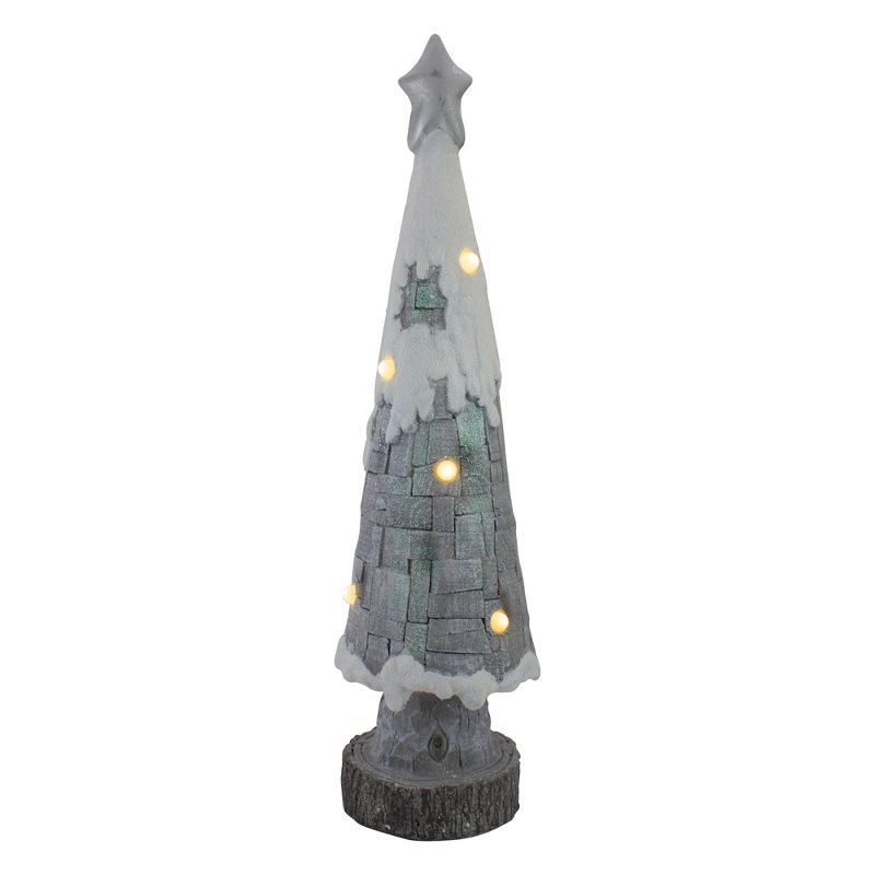 Northlight 29" LED Lighted Gray and White Tabletop Christmas Tree, 1 of 6