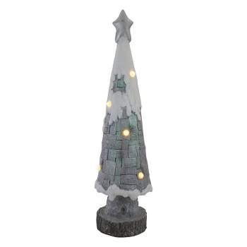 Northlight 29" LED Lighted Gray and White Tabletop Christmas Tree