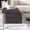 Ornavo Home Collapsible 15" Inch Square Storage Ottoman with Reversible Tray Lid - 3 of 4