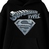 Superman Man Of Steel Chrome Logo Long Sleeve Youth Black Hooded Sweatshirt - 2 of 3