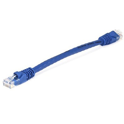 Monoprice Cat5e Ethernet Patch Cable - 0.5 Feet - Blue | Network Internet Cord - RJ45, Stranded, 350Mhz, UTP, Pure Bare Copper Wire, 24AWG