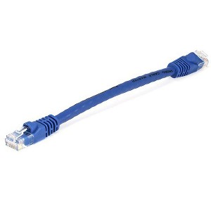 Monoprice Cat5e Ethernet Patch Cable - 0.5 Feet - Blue | Network Internet Cord - RJ45, Stranded, 350Mhz, UTP, Pure Bare Copper Wire, 24AWG - 1 of 4