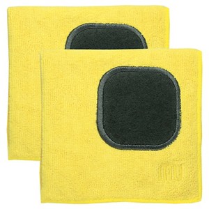 Microfiber Dishcloth With Scrubber (Set Of 2) - Mu Kitchen, Citrus Yellow
