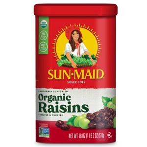 Sun-Maid California Sun-Dried Organic Raisins Canister - 18oz - 1 of 4