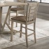 DOMETOUR Set of 2 Dining Counter Height Chairs Modern Farmhouse Rustic Look Distressed Design Ladderback Solid Wood - 3 of 4