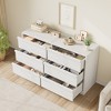 CuisinSmart 6/7/8 Drawer Dresser for Bedroom, Natural Double Dresser Organizer with Concave Handles, Modern Chest of Drawers - 2 of 4