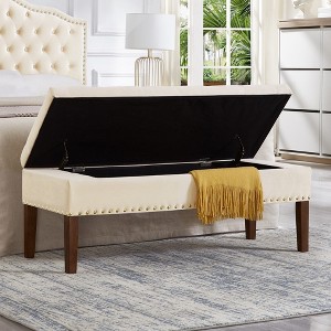 NicBex 48 Inch Storage Ottoman Bench Modern Velvet Bench with Arms, Button Tufted Cushion for Living Room, Bedroom, Entryway - 1 of 4