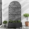 Lirago Metal Planter Box privacy screen Garden Bed with Trellis and Wheels - Black- 6 ft. H x 3 ft. W - 2 of 4