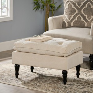 Tufted Ottoman Bench with Plush Cushion Top for Living Room Seating –3irtyhousy - 1 of 4