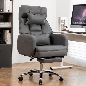 ALEXOUN Swivel Ergonomic Office Chair with Lumbar Support and Footrest & Headrest,Reclining Faux Leather High Back Home Computer Desk Chair - 1 of 4