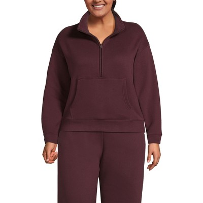 Lands' End Women's Serious Sweats Relaxed Long Sleeve Half Zip Sweatshirt