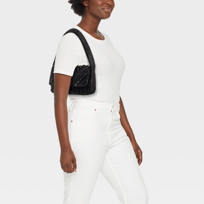 Embellished Flap Shoulder Bag - A New Day Black - image 2
