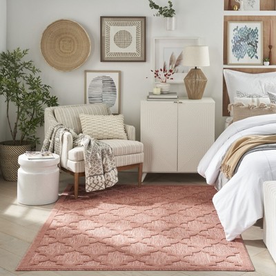 Coral Charm 6' x 9' Trellis Pattern Easy-Care Outdoor Rug
